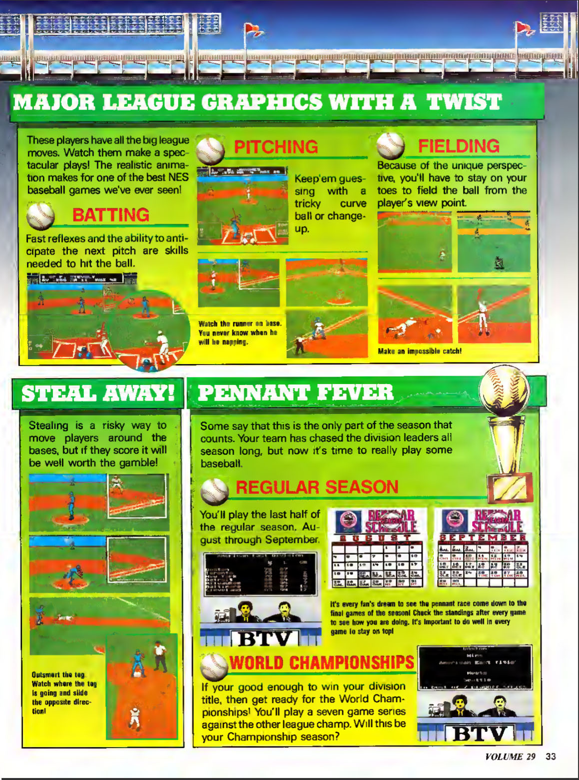 Roger Clemens MVP Baseball Review, Nintendo Power October 1991 page 33