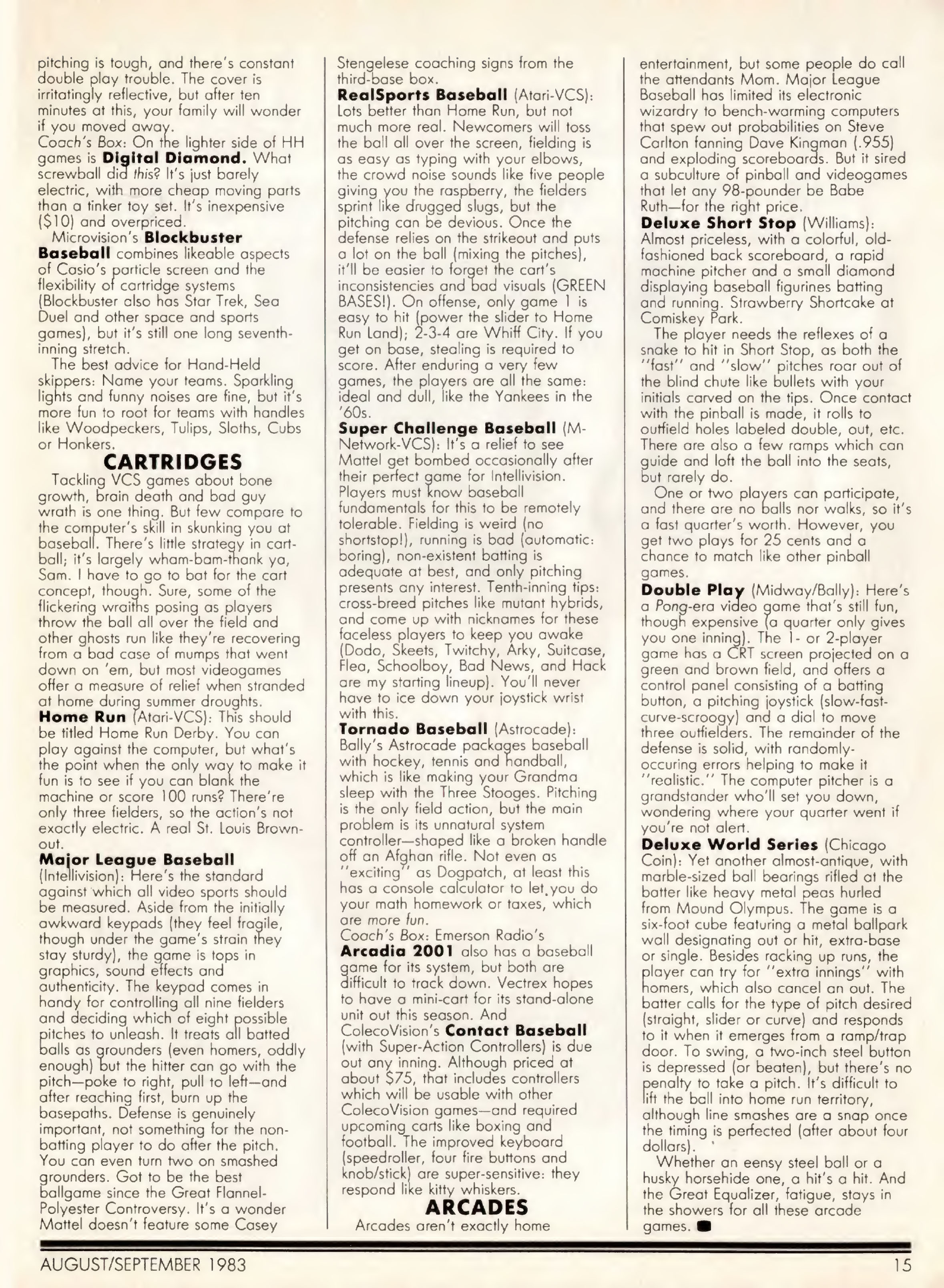 The (New!) Old Ballgame, Vidiot August-September 1983 page 15